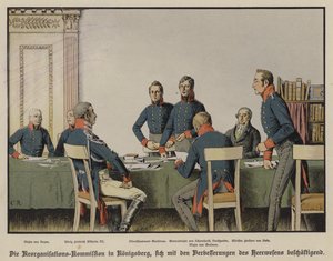 Koning Frederik Willem III woont een vergadering bij van de Pruisische Militaire Reorganisatiecommissie in Koningsbergen