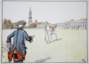 Oude Fritz en zijn favoriete paard door Carl Röchling