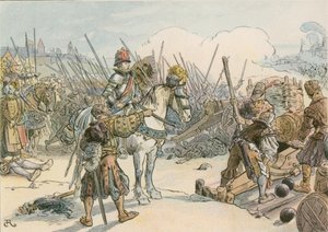 Joachim II leidt de strijd in de Turkse Oorlogen in 1542 door Carl Rohling