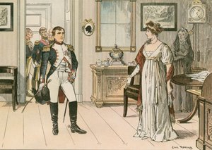 Koningin Louise van Pruisen (1776-1810) en Napoleon I (1769-1821) in Tilsit in 1807 tijdens de ondertekening van het tweede verdrag van Tilsit