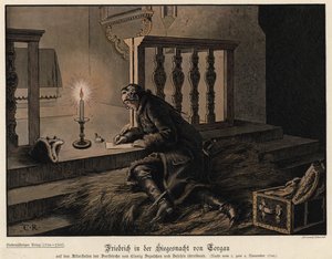 Frederik de Grote van Pruisen op de avond van de overwinning bij de Slag bij Torgau
