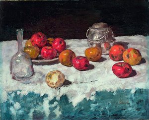 Stilleven met appels (1889) door Carl Schuch