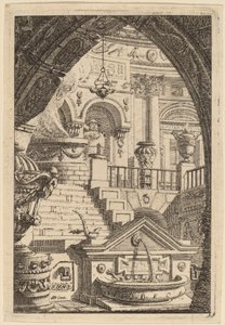 Fantasie van een Antieke Tempel door Carl Schütz