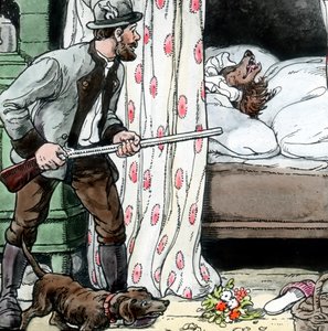 Grimm Brothers - Sprookjes - Roodkapje. Beeld datum circa 1910. Carl Simon Archief door Carl Simon