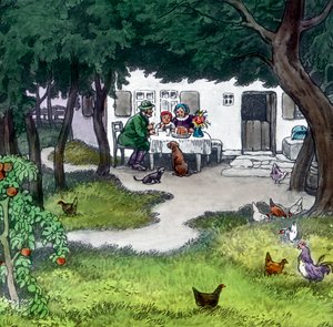 Grimm Brothers - Sprookjes - Roodkapje. Beeld datum circa 1910. Carl Simon Archief