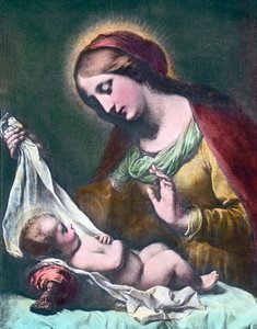 Madonna en Kind. Schilderij door Italiaanse barokschilder Carlo Dolci