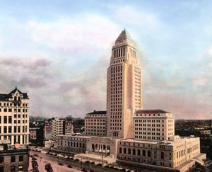 Verenigde Staten van Amerika, Californië, Los Angeles City Hall, gebouwd tussen 1926 - 1928, circa 1931 door Carl Simon