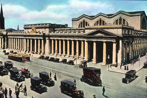 Verenigde Staten van Amerika, New York, Midtown Manhattan, Pennsylvania Station of Penn Station, geopend in 1910. Beelddatum: circa 1910. Carl Simon Archief