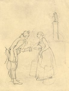 Der Schüchterne Freier, midden-late 19e eeuw, c1924 door Carl Spitzweg