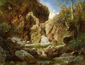 Rotskom met wildwater door Carl Spitzweg