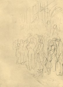 In afwachting van de processie, midden-late 19e eeuw, ca. 1924 door Carl Spitzweg