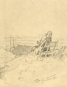 Na het werk is het goed rusten, midden-late 19e eeuw, c1924 door Carl Spitzweg