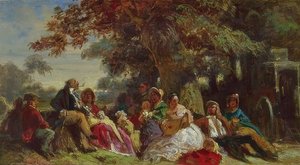 Acteursgezelschap in de open lucht