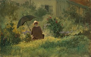 De schilder in de tuin, c.1860