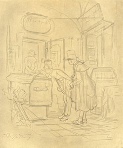 Zollvisitation I, midden-late 19e eeuw, ca. 1924 door Carl Spitzweg