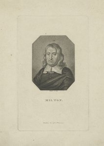 Portret van de dichter John Milton door Carl Traugott Riedel