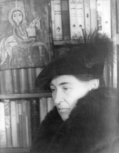 Willa Cather (1873-1947) 22 januari 1936 (zwart-wit foto)