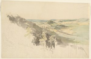Heuvelachtig landschap met kasteel Landsberg