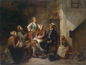 De terugkeer van de jonge zeeman door Carl Wilhelm Huebner