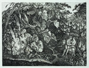 Duits: Geliefden in een grot, omringd door planten en kruiden Geliefden in een grot, omringd door planten en kruiden door Carl Wilhelm Kolbe