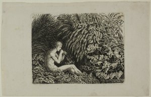 Jongeling die Panfluit speelt door Carl Wilhelm Kolbe, the elder