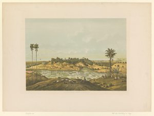 Gezicht op een landschap bij Samarang door Carl Wilhelm Mieling (possibly)