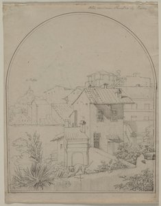 Uitzicht vanuit mijn raam in Rome recto Soldaat in een landschap verso, c. 1817