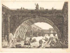 Architectonische Fantasie van een Monumentaal Poort door Carl Wilhelm Weisbrod after Hubert Robert