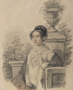 Portret van Olga Nikolaevna Kokoshkina, née Rezanova 1802-1828, tussen 1824 en 1828