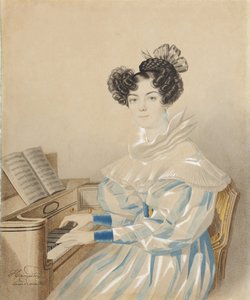 Portret van Tatiana Petrovna Lvova 1789-1848, geboren Poltoratskaya, 1820s
