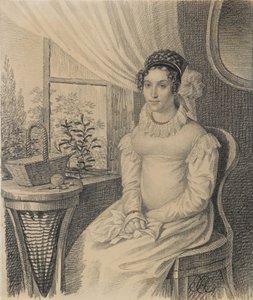 Portret van Varvara Alexandrovna Korsakova, vroege 1820s door Carl von Hampeln