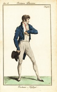 Franse dandy in casual outfit, Parijs