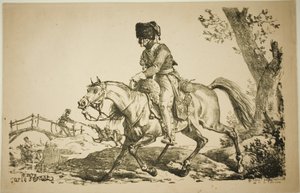 Artillerist te Paard door Carle Vernet