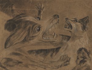 Vechtende dieren door Carle Vernet