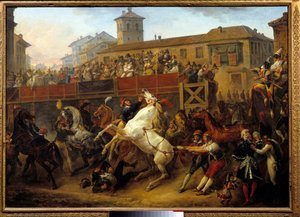 Vrije paardenrace tijdens het carnaval