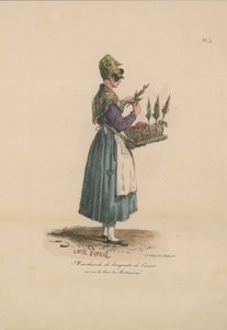 Marchande de bouquets de cerises door Carle Vernet