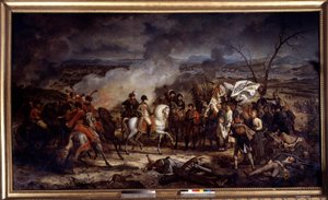Napoleontische oorlog: Keizer Napoleon I (1769-1821) tijdens de Slag bij Austerlitz op 2/12/1805. Schilderij door Antoine Vernet (1758-1836) 1805 Boissy Saint Leger. Chateau De Grosbois