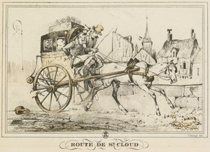 Scènes uit het Dagelijks Leven, Wegen en Paden: Weg naar Saint-Cloud door Carle Vernet