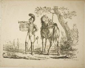 Trompettist van de Schutters door Carle Vernet