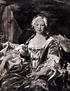 Isabella (Elizabeth) geboren Farnese (1692-1766) (lithografie) door Carle van (after) Loo