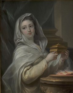 Een Vestaalse. Vrouw afgebeeld als een Vestaalse? door Carle van Loo
