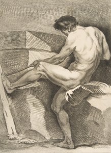 Een Académie: Man die een Koord Trekt door Carle van Loo