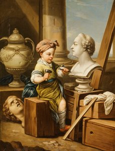 De Vier Kunsten - Beeldhouwkunst door Carle van Loo