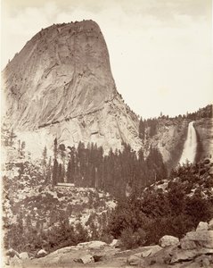 Vrijheidsmuts en Nevada Fall, Yosemite, ca. 1872, gedrukt ca. 1876