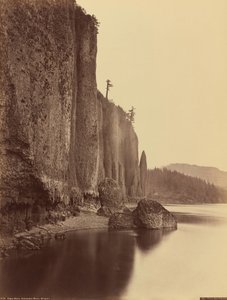 Kaap Hoorn, Columbia-rivier, Oregon,1867 (foto) door Carleton Emmons Watkins
