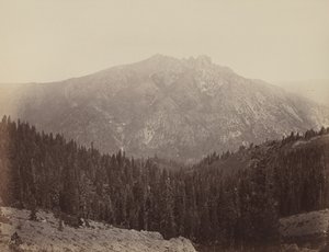 Downeville Butte,jaren 1860 (foto) door Carleton Emmons Watkins