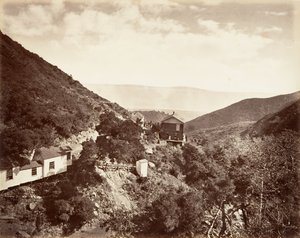 Heet Zwavelbronnen, Santa Barbara, 1876, gedrukt ca. 1876 door Carleton Emmons Watkins
