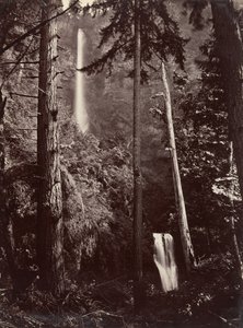 Multnomah Falls, Oregon, 1867 door Carleton Emmons Watkins