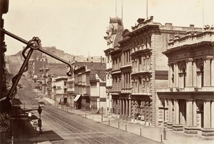 Noordzijde van California Street, 1864, gedrukt ca. 1876 door Carleton Emmons Watkins
