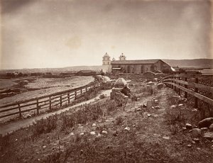 Santa Barbara en Missiekerk door Carleton Emmons Watkins